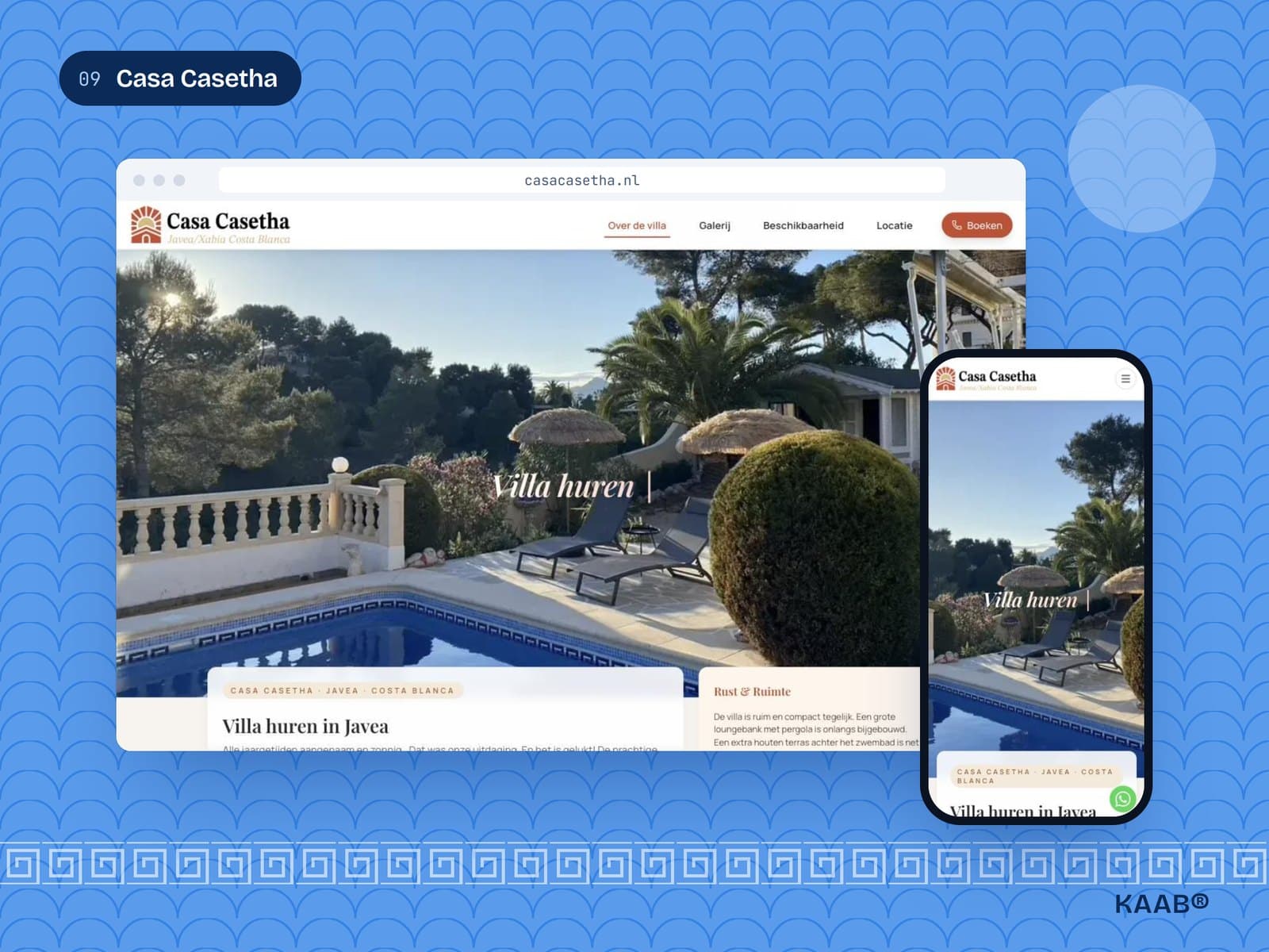 Casa Casetha — schermafbeelding van de site