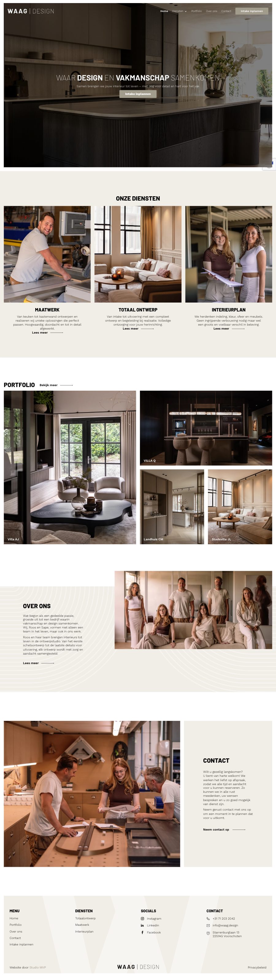 Waag Design — schermafbeelding van de site